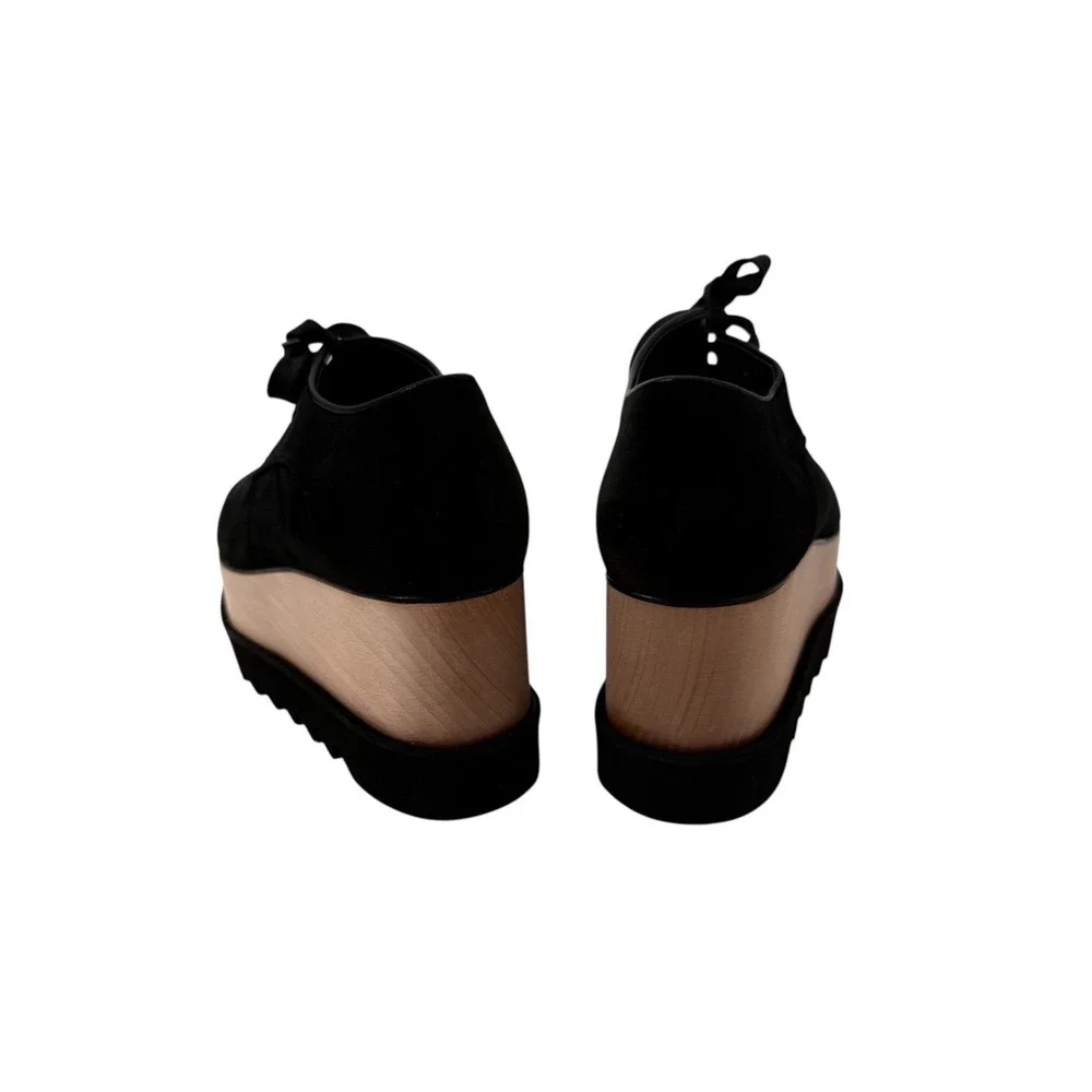 New! Stella McCartney Elyse Velvet Platform Brogues Black‎ Size 39.5 US 9 9.5
